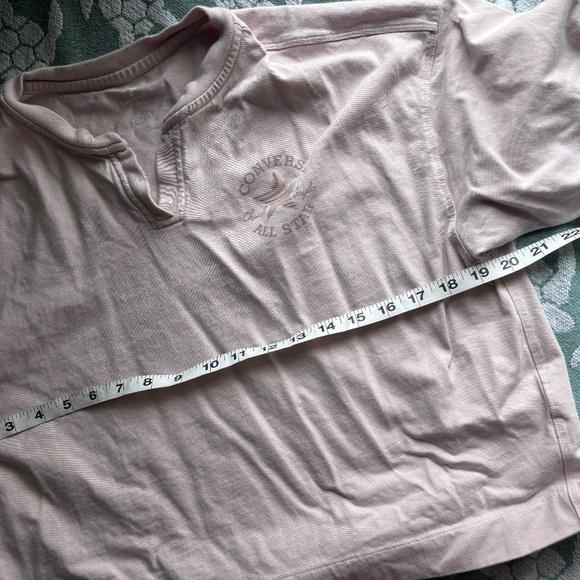 Converse All Star crop top shirt size small light pink - Picture 6 of 8